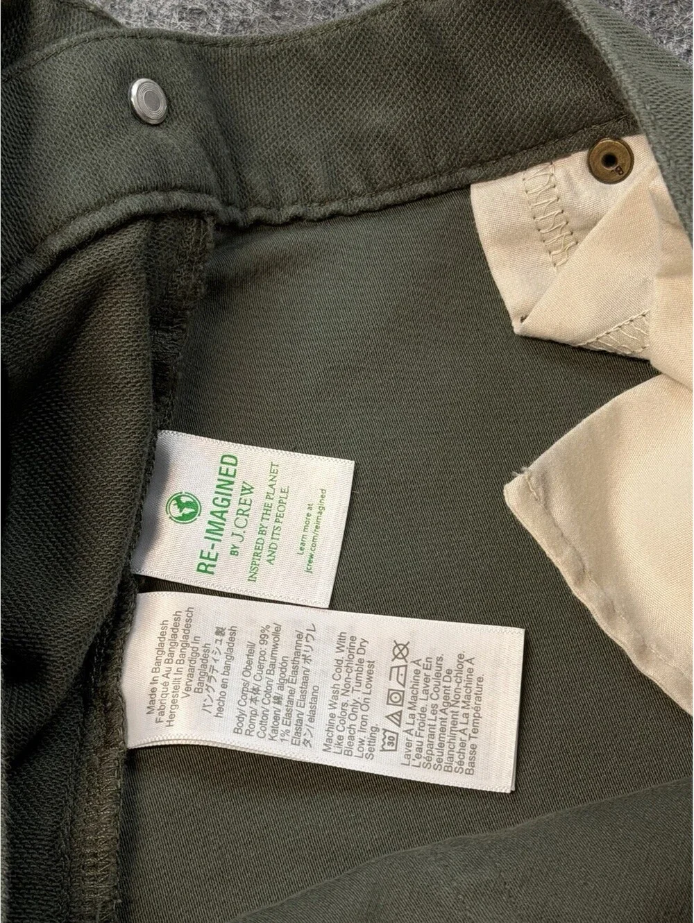 J.Crew Flex Slim 5 Pocket Pants Mens 36x30 Olive Green Stretch Casual Chinos